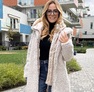 Alisha kabát ecrü – Hosszított bukléhatású női kabát steppelt betéttel – Innova Fashion – 2. kép